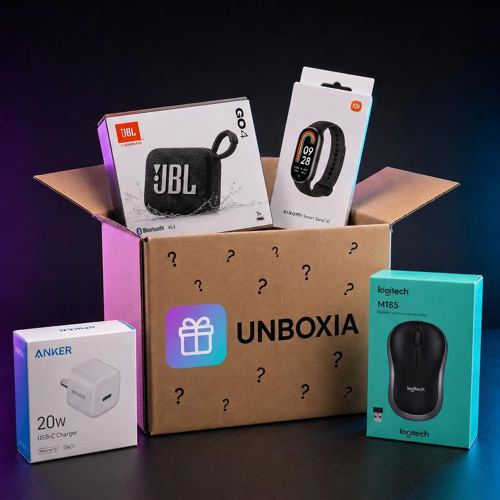 Malý Mystery Box — mystery box Unboxia s elektronikou
